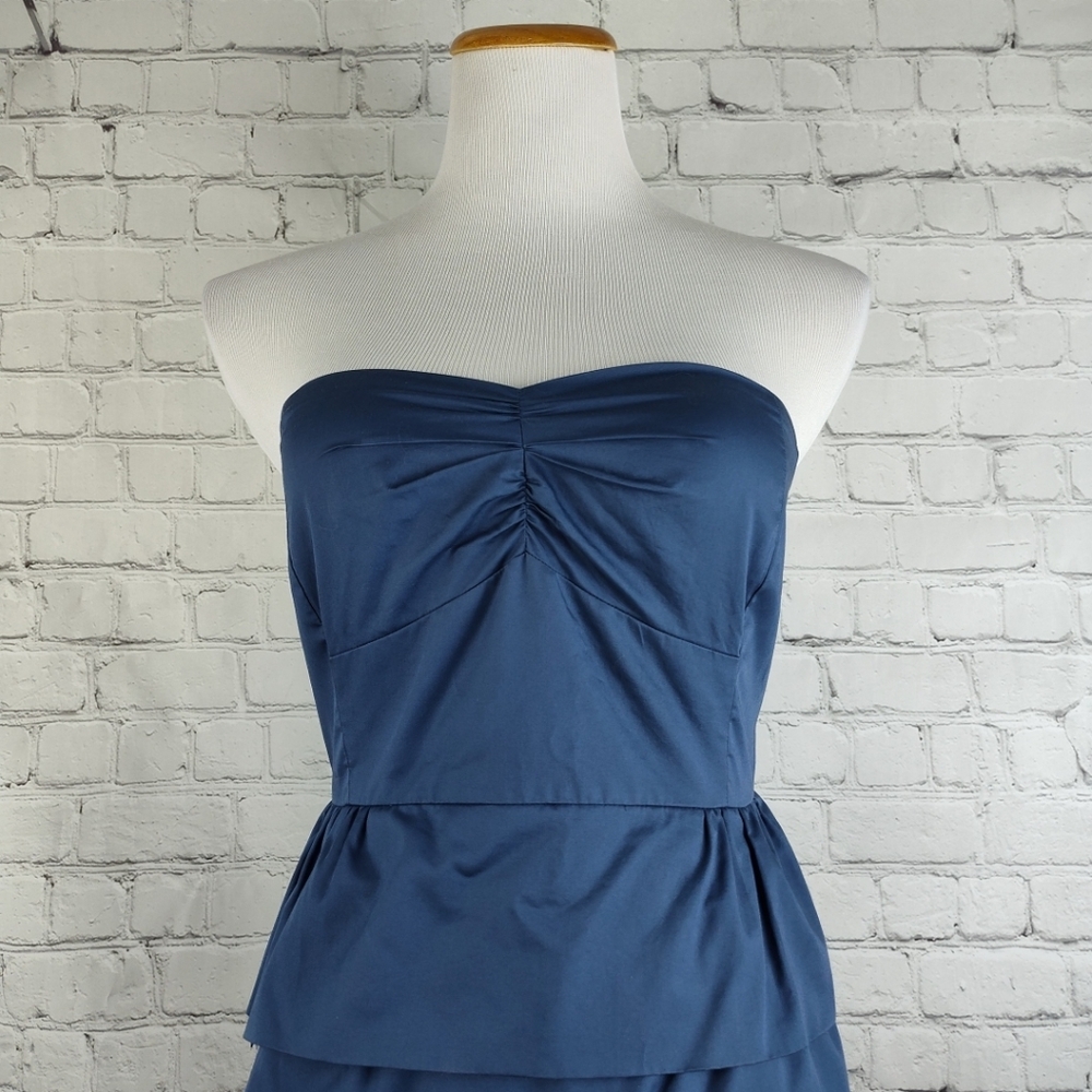 J. Crew Strapless Blue Dress 4 - Picture 4 of 10